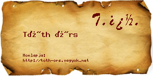 Tóth Örs névjegykártya